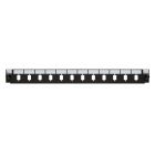 Façade interchangeable pour panneau de brassage LC/SC 12 ports noirs duplex/simplex