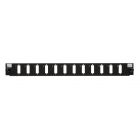 19" Facade interchangeable LC/SC 12 ports noir quadruple/duplex