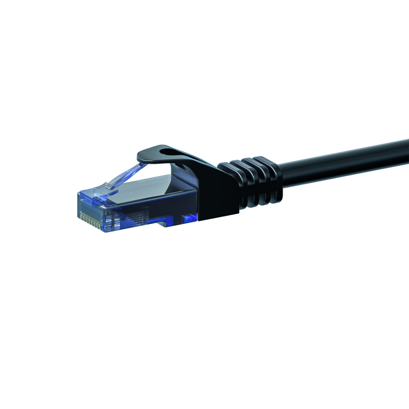 Câble CAT6A UTP 100% cuivre noir - 0.15m
