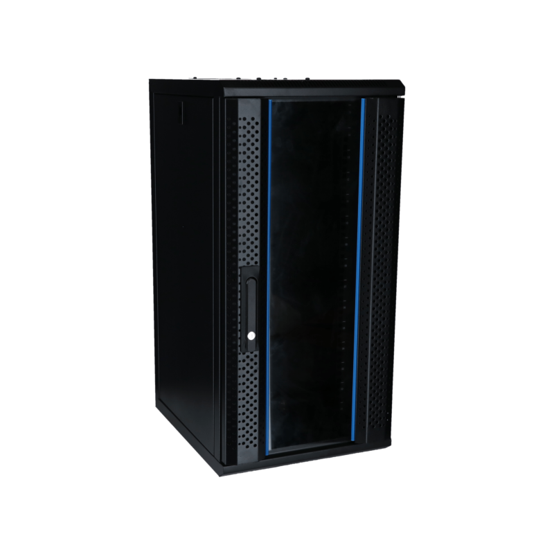 Baie serveur 10 pouces 15U avec porte en verre 370x450x770mm (LxPxH)