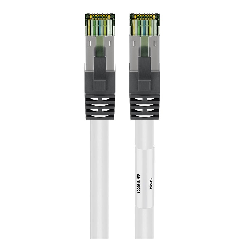Câble RJ45 Cat8 S/FTP (PIMF) blanc - 0,25m 