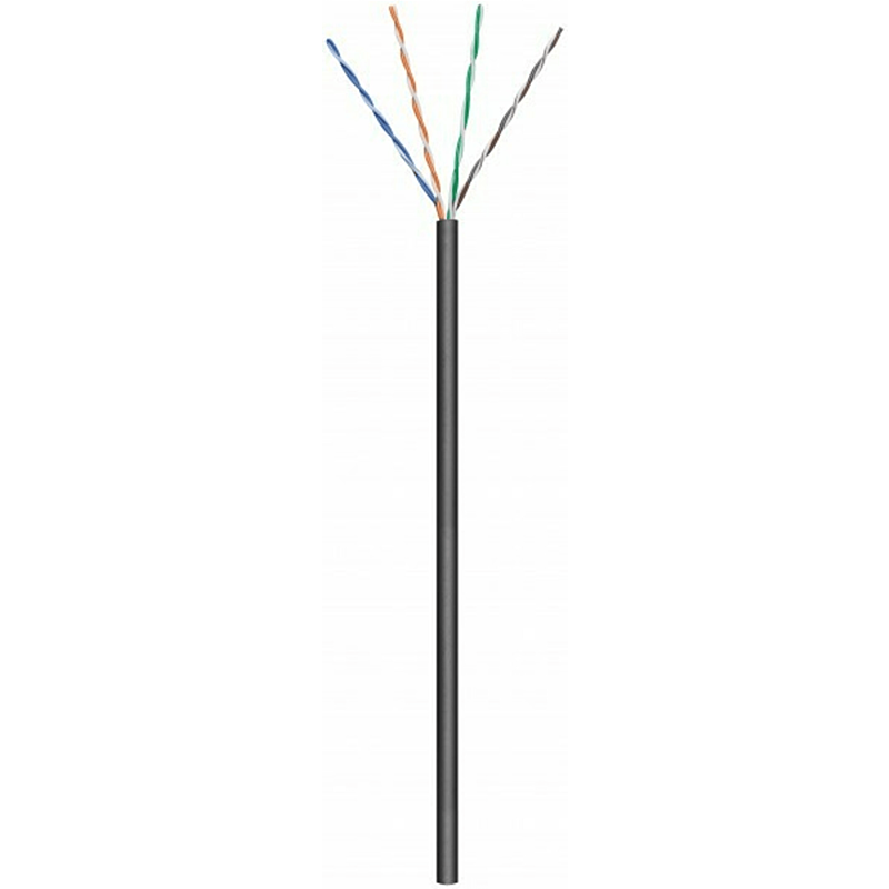 Rouleau câble flexible extérieur noir CAT6 U / UTP CCA - 100m