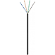 Rouleau câble rigide extérieur noir CAT6 U / UTP CCA - 305m