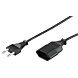Câble d'extension d'alimentation EURO Plug 3M Noir