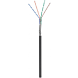Rouleau câble rigide extérieur noir CAT6 SF/UTP CCA - 50m