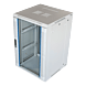 Baie murale blanche de 18U (inclinable) avec porte métallique, 600x600x1000 mm (LxPxH)