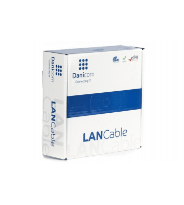 Rouleau câble rigide gris CAT5e U/UTP CCA - 50m