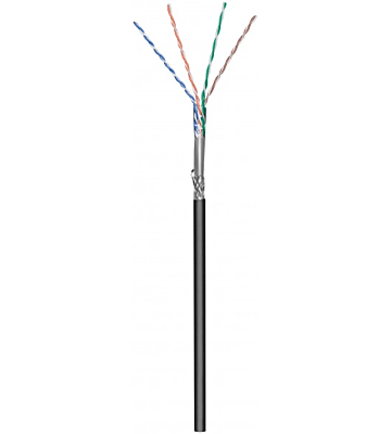 Rouleau câble flexible extérieur noir CAT6 S / FTP CCA - 50m
