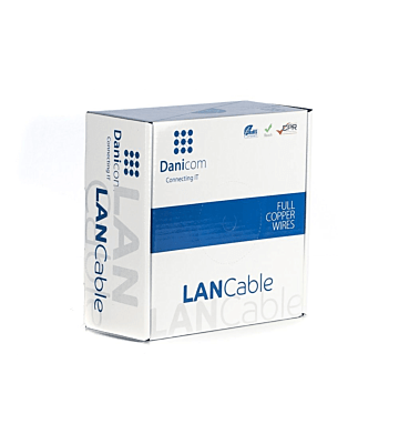 DANICOM CAT7 S/FTP 100 m Câble extérieur rigide sur bobine -  PE (Fca)