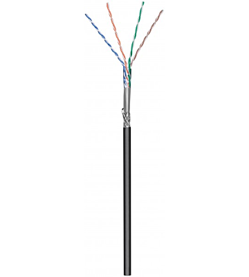 Rouleau câble flexible extérieur noir CAT6 S / FTP CCA - 100m