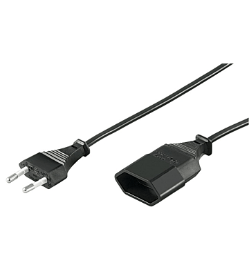 Câble d'extension d'alimentation EURO Plug 3M Noir