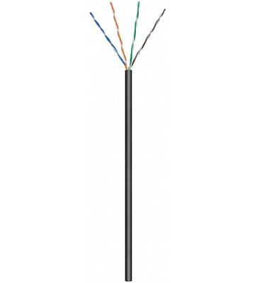 Rouleau câble rigide extérieur noir CAT6 U / UTP CCA - 50m