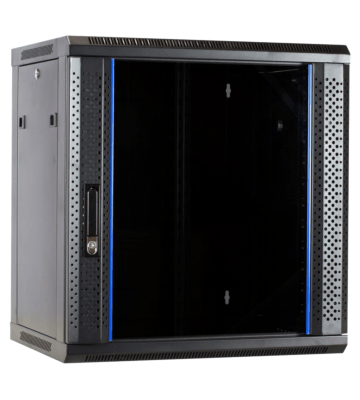 Baie murale 12U non assemblée avec porte en verre 600x450x635mm
