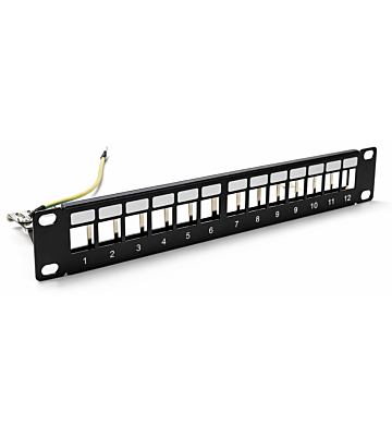 Panneau de brassage STP 10 pouces pour connecteurs Keystone - 12 ports