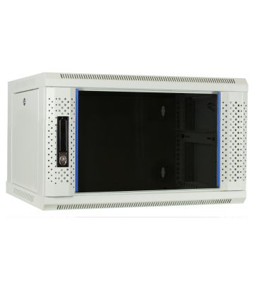 Baie murale blanche 6U avec porte en verre 600x450x368mm