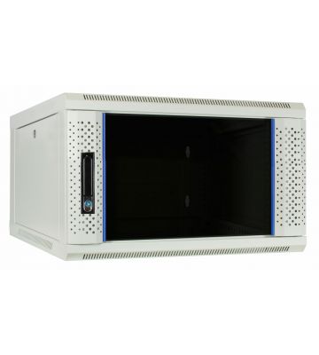 Baie murale blanche 6U avec porte en verre 600x600x368mm
