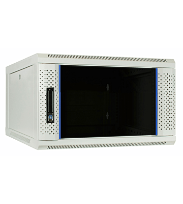 Baie murale blanche 6U avec porte en verre 600x600x368mm