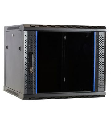 Baie murale 9U avec porte en verre 600x600x500mm
