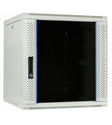Baie murale blanche 12U avec porte en verre 600x600x635mm