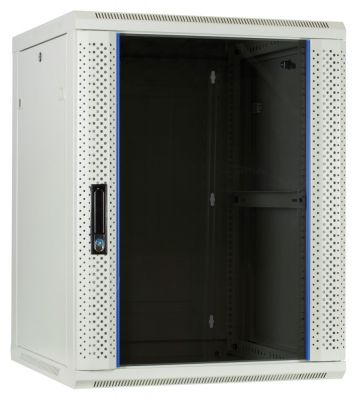 Baie murale blanche 15U avec porte en verre 600x600x770mm