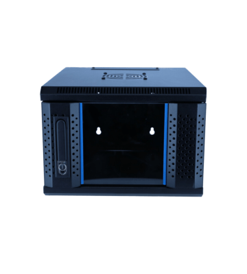Baie serveur 10 pouces 6U avec porte en verre 370x450x370mm (LxPxH)