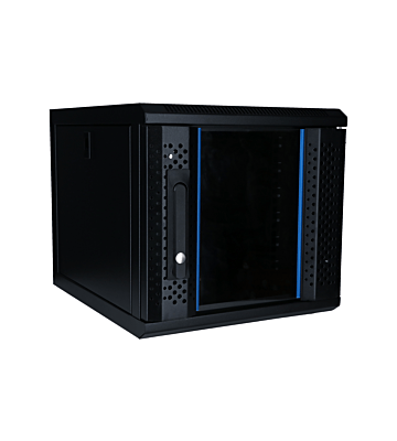 Baie serveur 10 pouces 6U avec porte en verre 370x450x370mm (LxPxH)