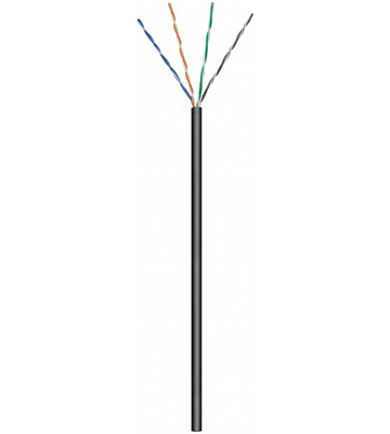 Rouleau câble rigide extérieur noir CAT6 U / UTP CCA - 100m