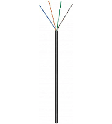 Rouleau câble rigide extérieur noir CAT6 U / UTP CCA - 305m