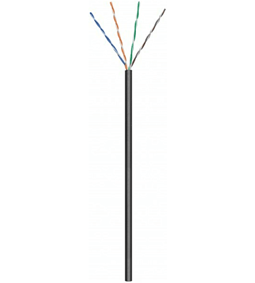 Rouleau câble flexible extérieur noir CAT6 U / UTP CCA - 305m