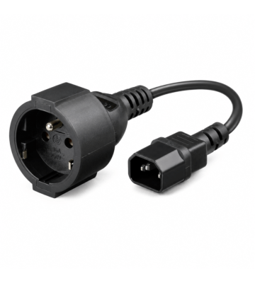 Câble d'alimentation prise secteur vers C14 Type E 0,15 m adaptateur - Terre à broche