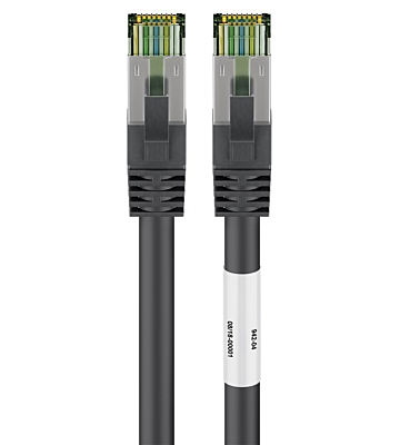 Câble RJ45 Cat8 S/FTP (PIMF) noir - 0,50m