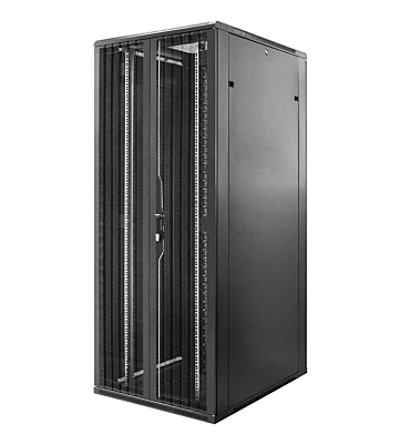 Baie de serveur 47U avec double porte perforée à l'avant et à l'arrière 800x1200x2200mm (LxPxH)