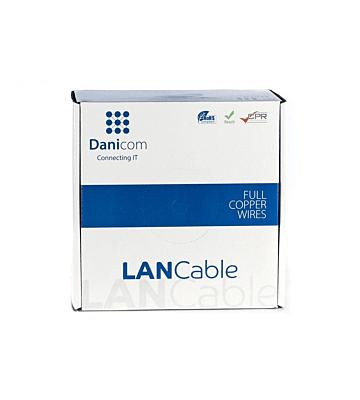 Câble sur bobine DANICOM CAT8 S/FTP rigide - LSZH (Dca) - 50m