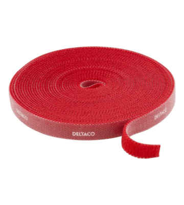 Ruban velcro 5 mètres - 9 mm de large - rouge