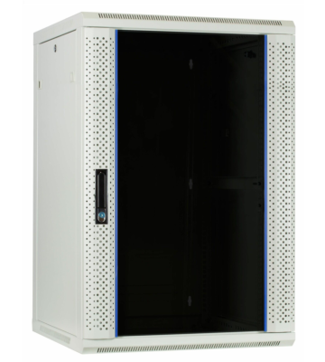 Baie murale blanche 22U avec porte en verre 600x600x1200mm (LxPxH)
