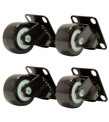 4 roulettes pour baies de serveur, pivotantes sans freins