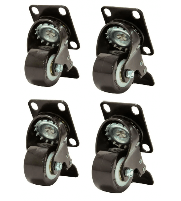 4 roues pour baies de serveur, avec freins