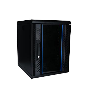 Baie de serveur 10 pouces 9U avec porte en verre 370x450x486mm (LxPxH)