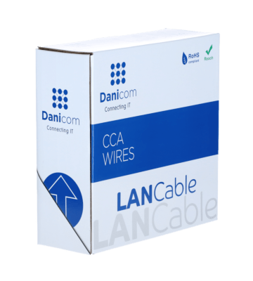 Rouleau câble flexible gris CAT5E F / UTP CCA - 100M 