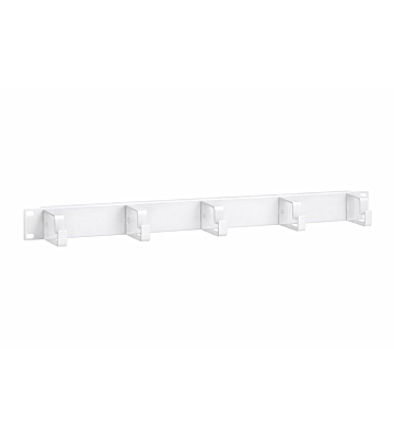Conduit de câble blanc en métal 1U 19 pouces avec 5 crochets