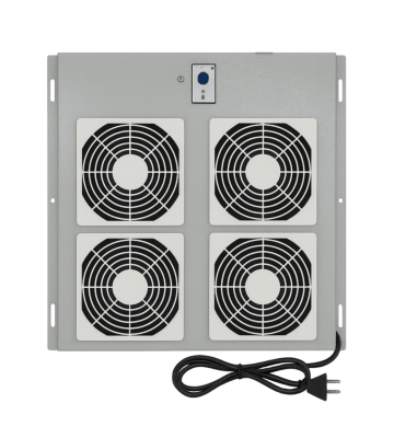 Kit de ventilation comprenant 4 ventilateurs et un thermostat adapté aux baies serveurs extérieures