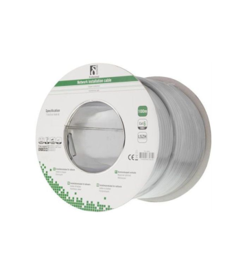 Câble d'installation Alfaco Cat6 F/UTP 100 m, 250 MHz, en bobine, rigide, 100 % cuivre, LSZH (Eca)
