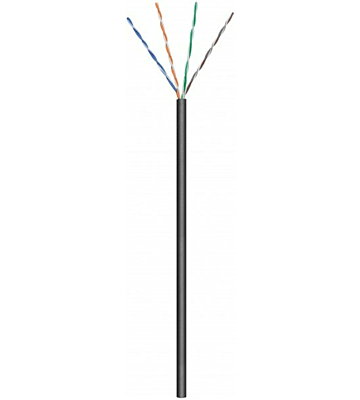 Rouleau câble flexible extérieur noir CAT6 U / UTP CCA - 50m