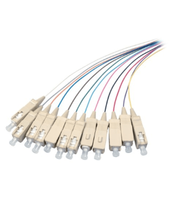 OM4 Fibre de verre Pigtail Set de couleur SC - 12 pièces
