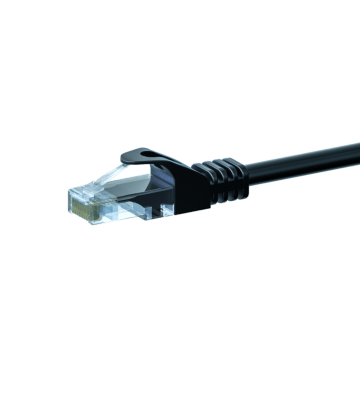 Câble Cat5e UTP 100% cuivre noir - 2m