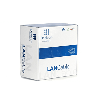 DANICOM CAT7 S/FTP 100m câble sur bobine rigide  -  LSZH (Dca)