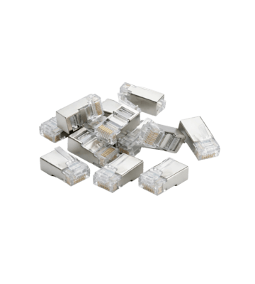 Connecteur RJ45 CAT6 + Pièce auxiliaire - pour câble rigide - blindé - 10 pièces