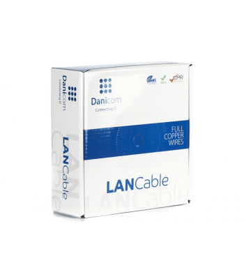 DANICOM CAT6A U/UTP 50m câble sur bobine rigide - LSZH (Dca)