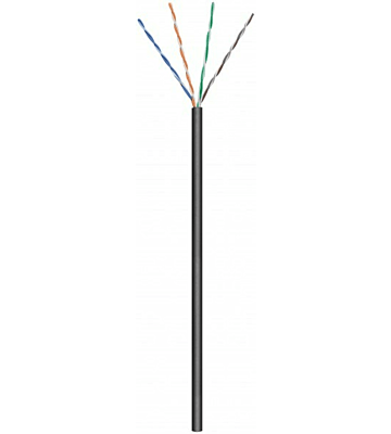 Rouleau câble extérieur rigide noir CAT5E U / UTP CCA - 100M
