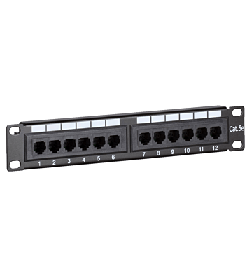 Panneau de brassage de 10 pouces CAT5E UTP - 12 ports